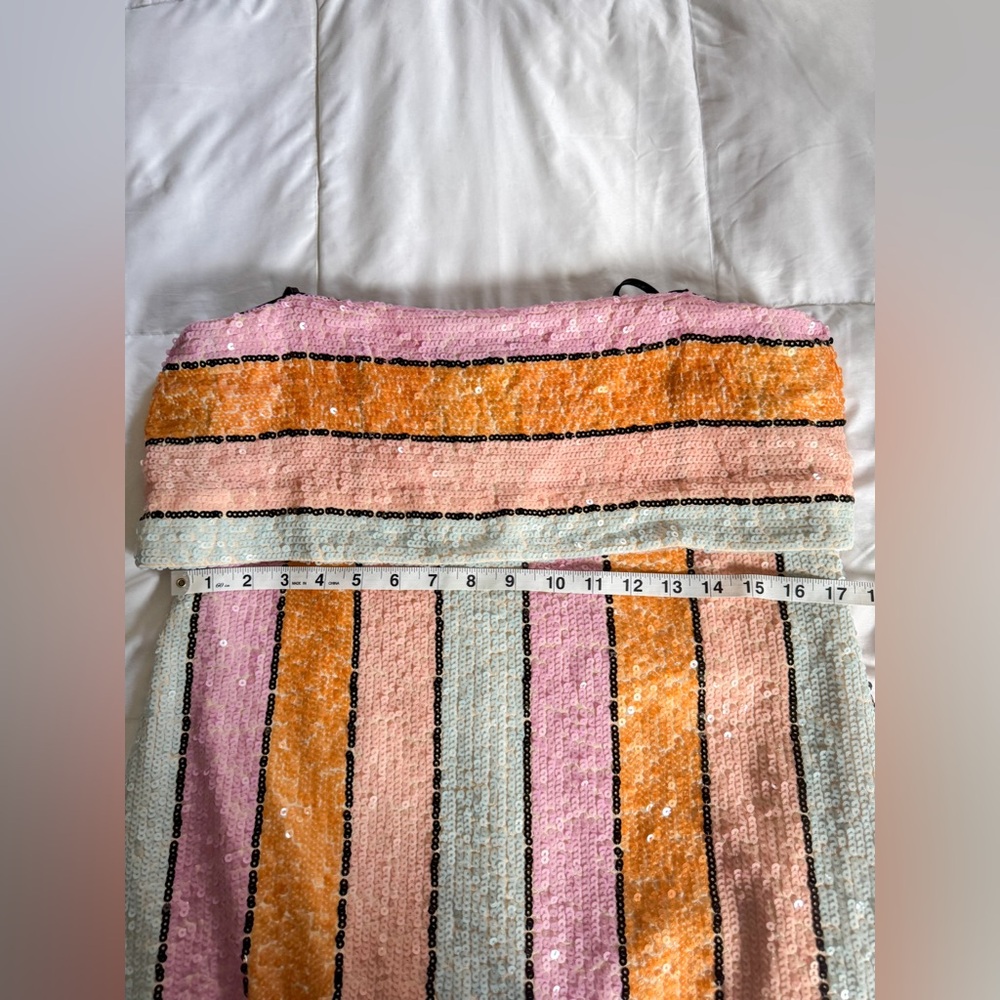 Gianni Bini Pastel Stripe Midi Dress in Pink, Yellow, White - Picture 11 of 13